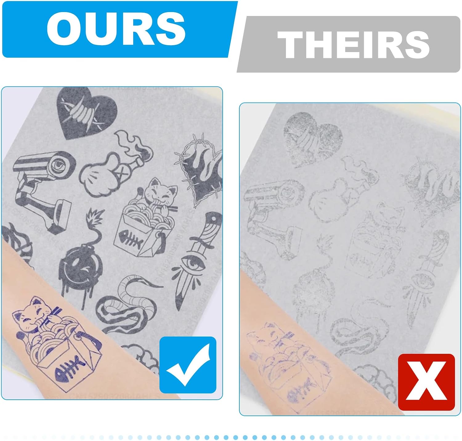 Tattoo Transfer Paper - Autdor 50 Sheets A4 Thermal Stencil Paper for Tattooing DIY Clear Tattoo Stencils Compatible