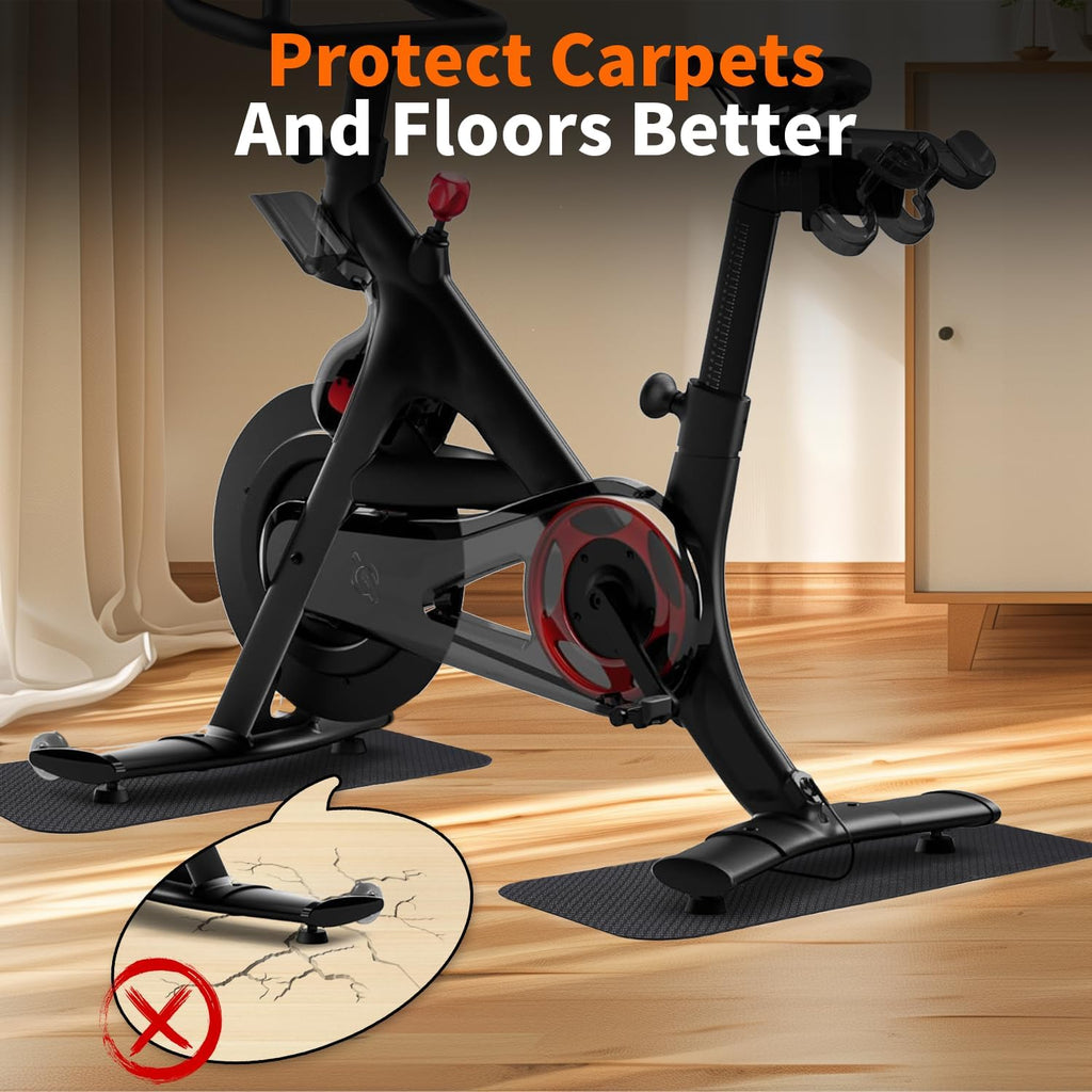2-Pack Bike & Rowing Machine Mats, 4mm, for Peloton & Yosuda | Stability & Cushioning Reduces noise and vibration
