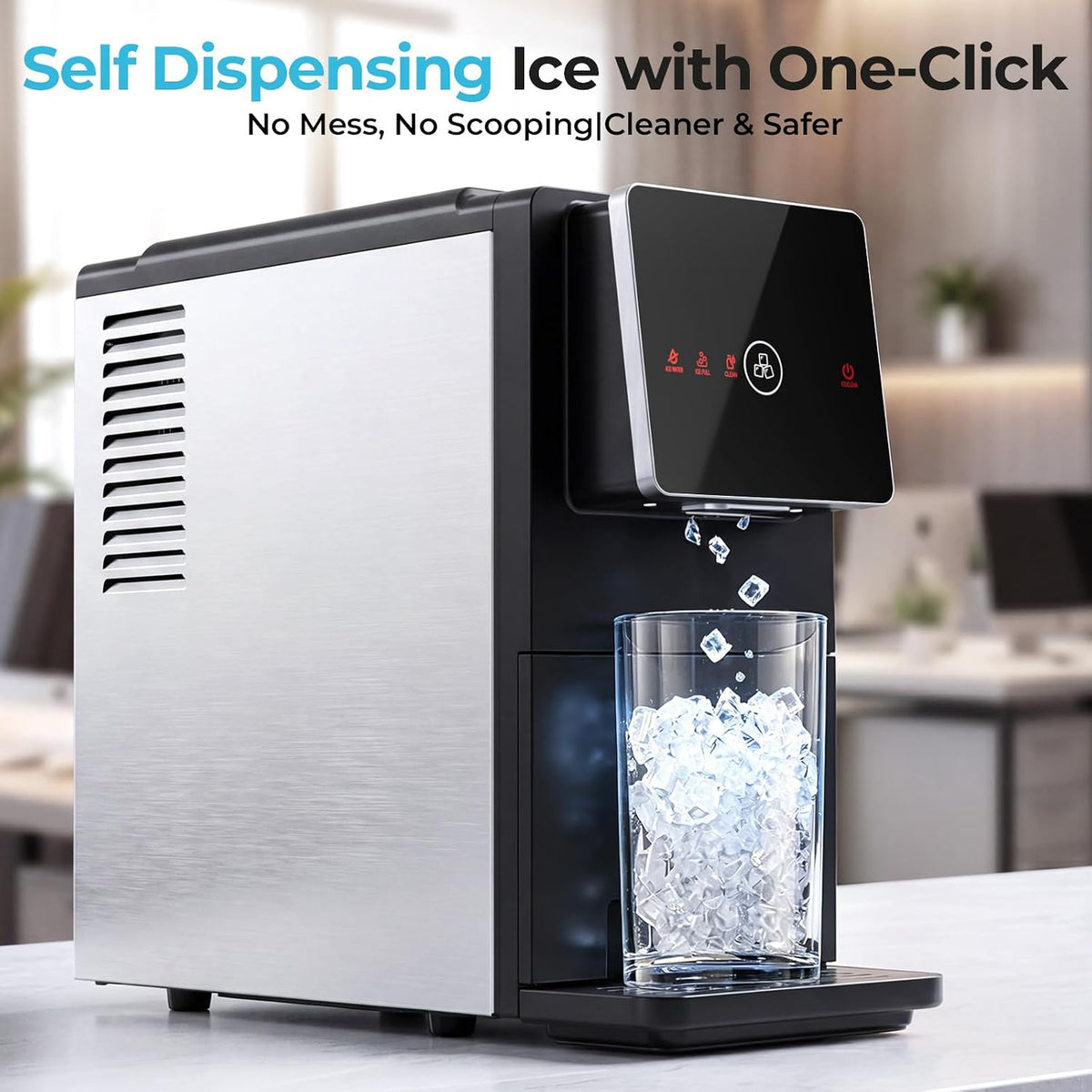 Nugget Ice Maker Countertop with Self-Dispensing, 33lbs/24H