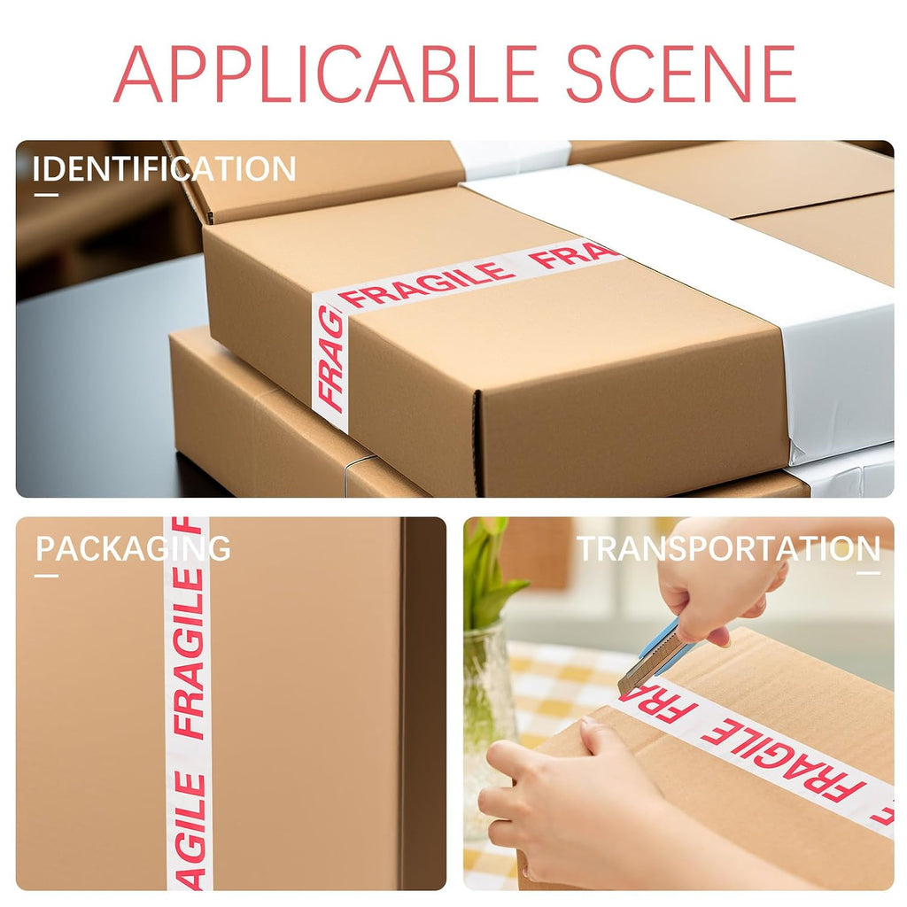 Fragile Warning Tape, Polyethylene Film Shipping Seal for Boxes Envelopes
