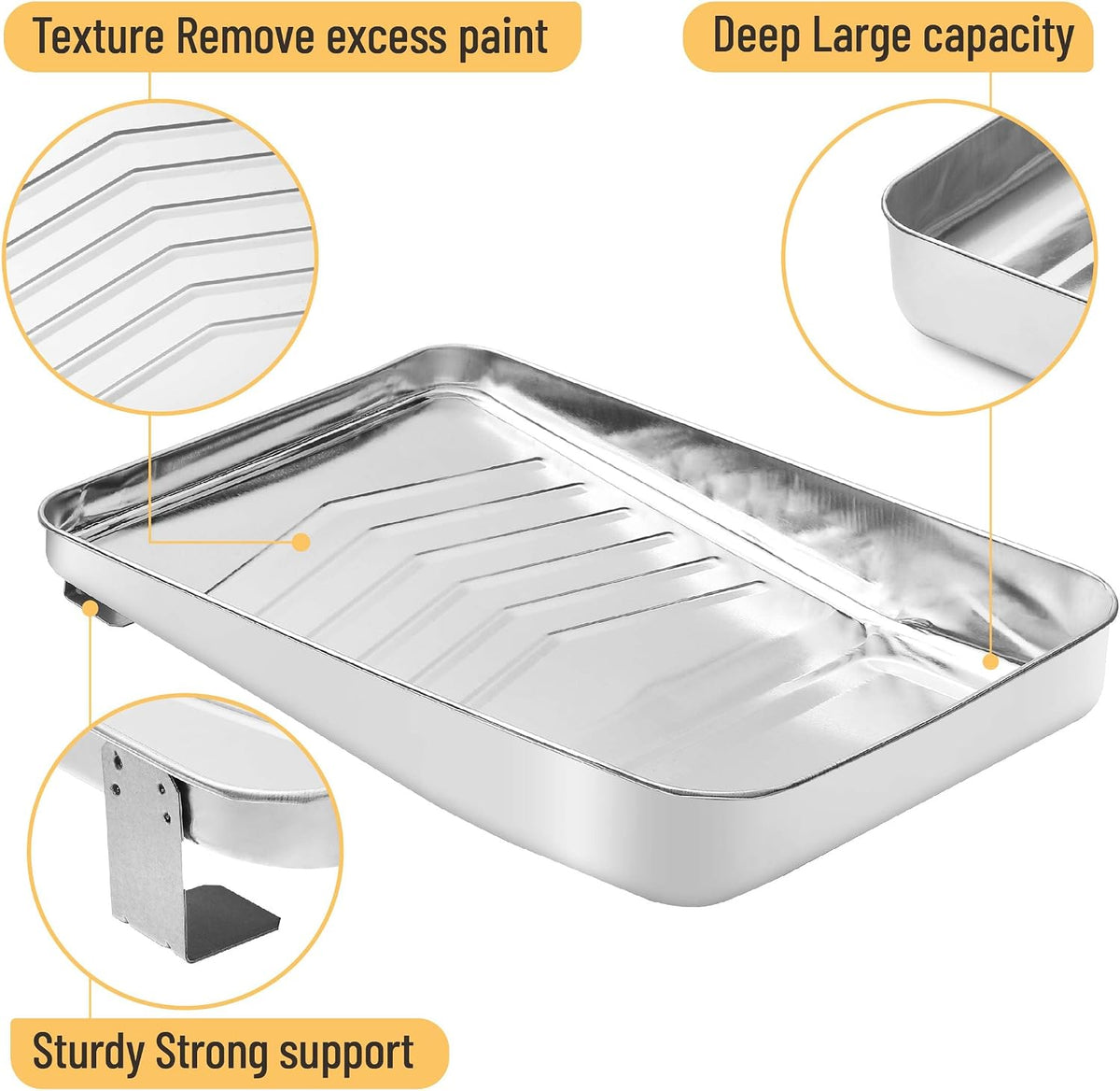 Bates 9 Inch Paint Tray with 10 Plastic Liners - Disposable Paint Roller Trays for Walls