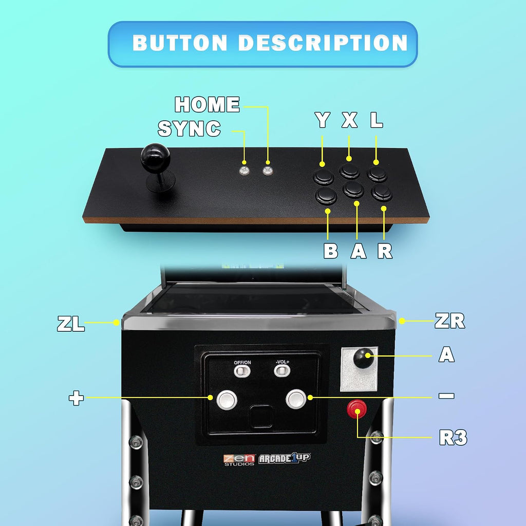 IntecGaming Switch Fighting Stick for Arcade1Up'S Digital Pinball - Expand Your arcade 1up Pinball Games, Play Your