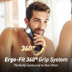 Body Hair Trimmer for Men: Mirror & LED Light, IPX7 Wet or Dry