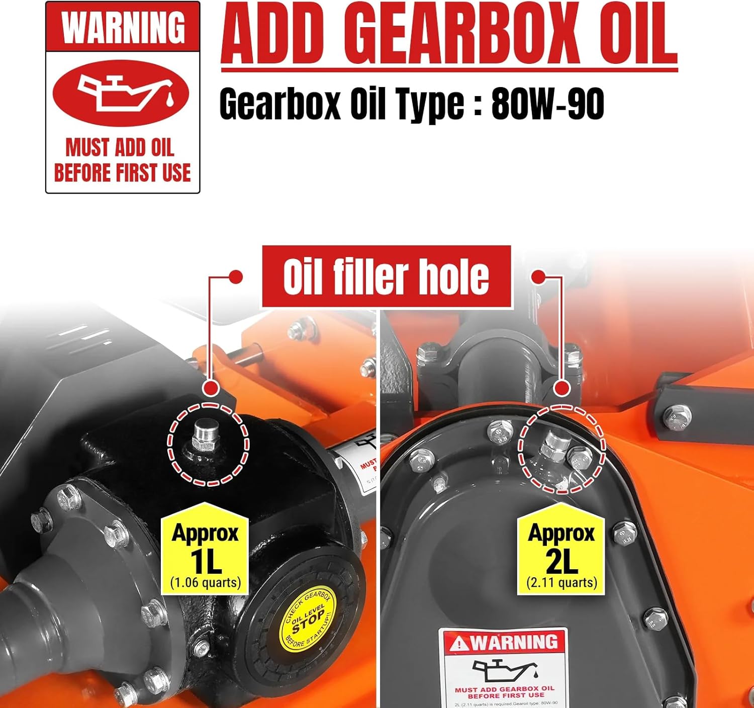 MechMax 48 in Rotary Tiller, 3 Point Hitch Cat.1 & 2, Gear Drive, PTO Shaft Included with Slip Clutch, 25–50 HP, MRT48