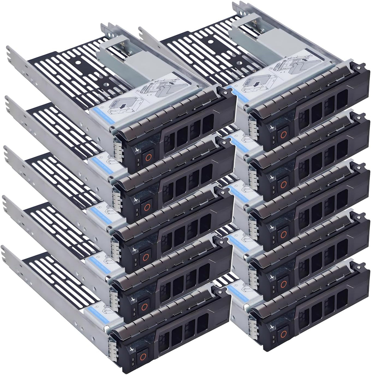 10-Pack 3.5" Hard Drive Tray Caddy with 2.5" Drive Adapter