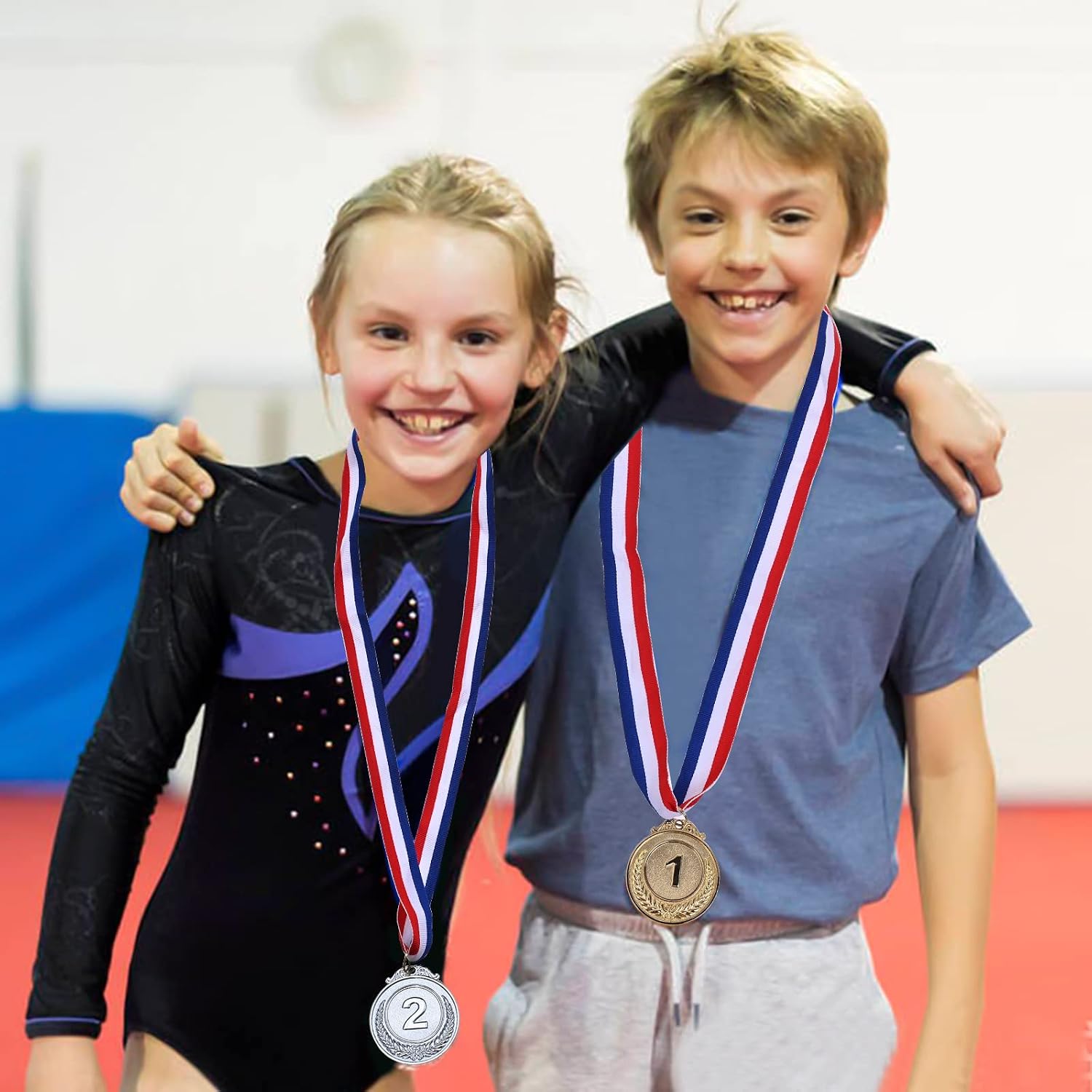 18 Award Medals, 2 Inch Gold, Silver and Bronze Prizes for Winners | 1st 2nd 3rd Place Medals with Neck Ribbon, Ideal