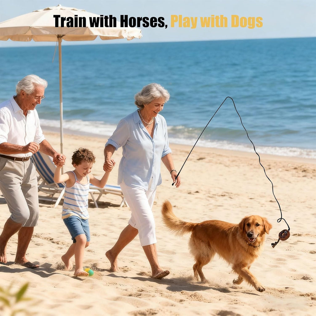 Horse Lunge Whip for Training,5.9 Feet Long Stick with 6.3 Feet Drop, Detachable in 2 Sections – Equestrian Riding &