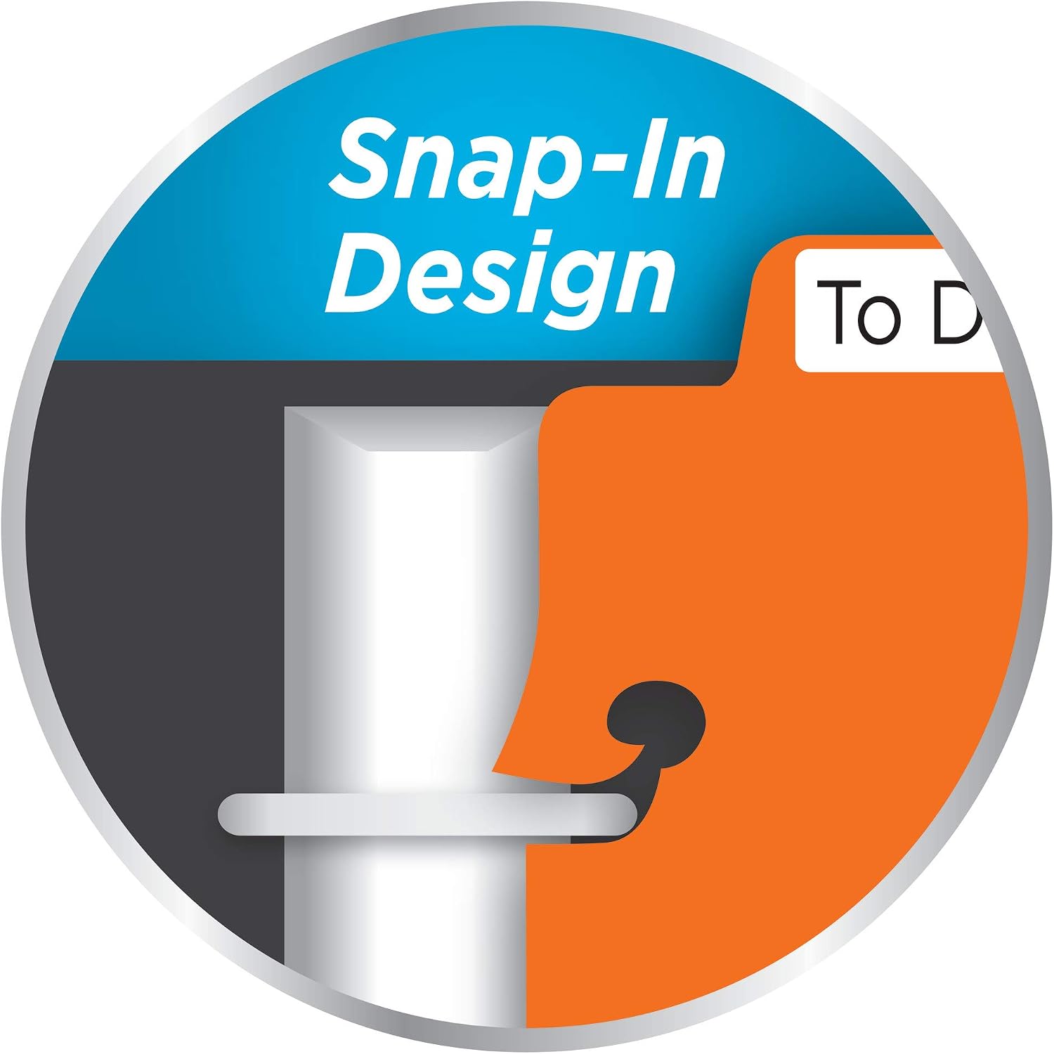 Snap-in Bookmark Plastic Dividers for 3 Ring Binders, 5-Tab Set, Multicolor with White Labels, 1 Set (24908)