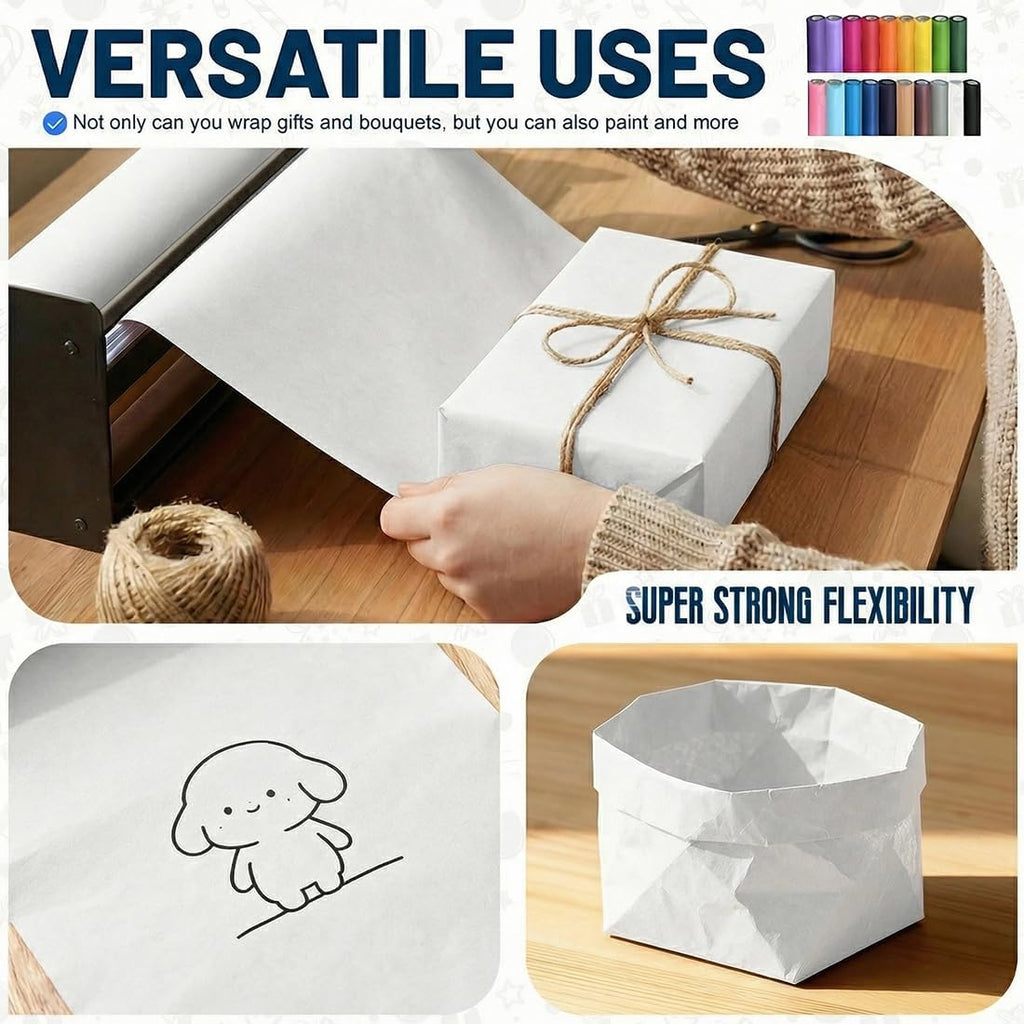 White Kraft Paper Roll 36" x 2,160" (180') for Gift Wrapping Bouquet Flower Art Painting Craft Writing Packaging