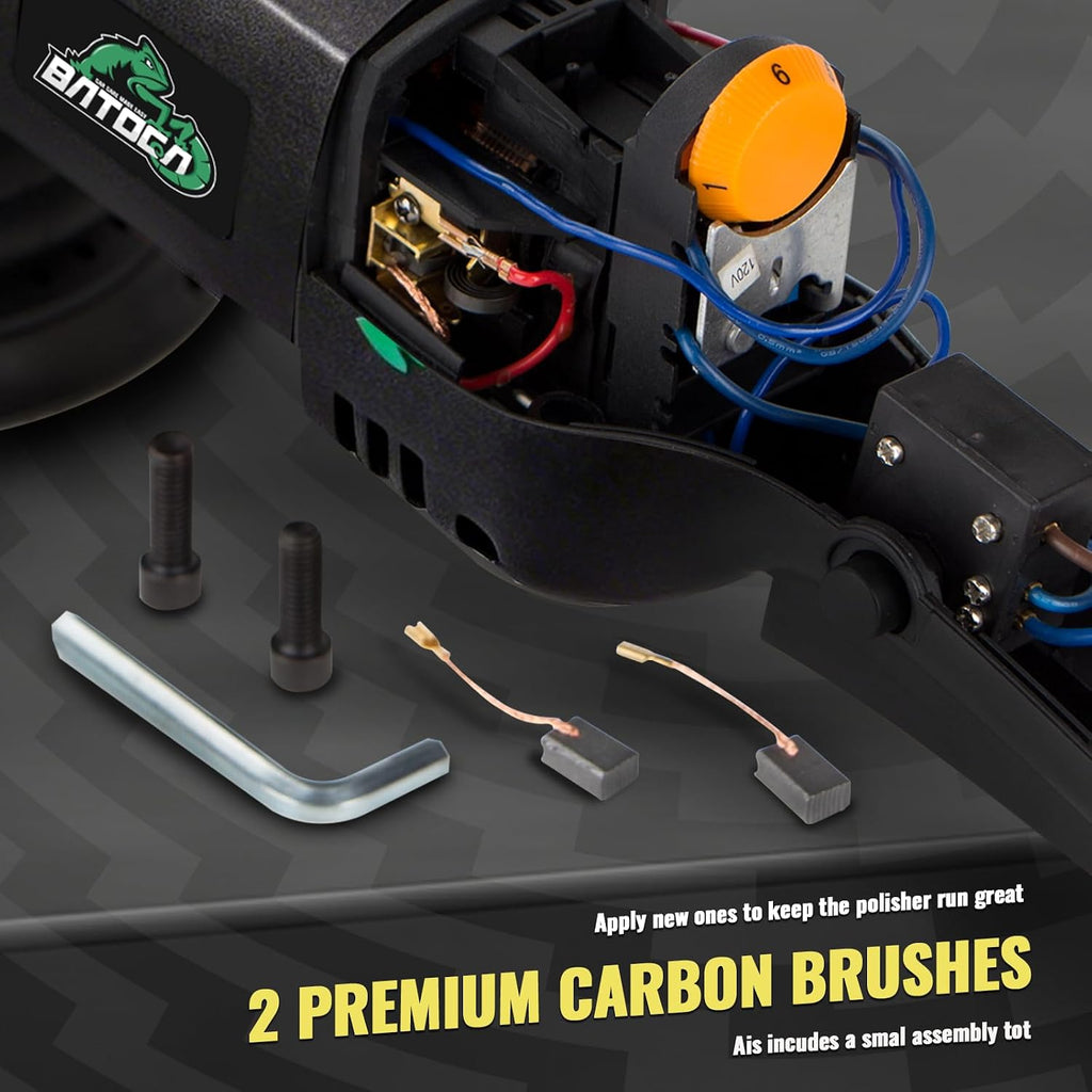 Dual Action Polisher Random Orbital Car Buffer 1100W | Automotive Paint Buffer Kit, 6 Variable Speeds DA Buffing Kits