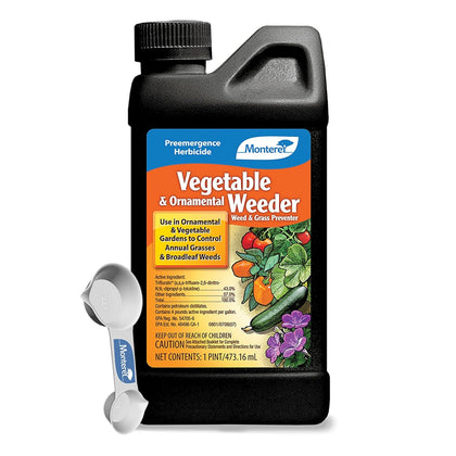 Vegetable and Ornamental Weeder Bundled with Measuring Spoon - Preemergence Herbicide for Use in Ornamental and