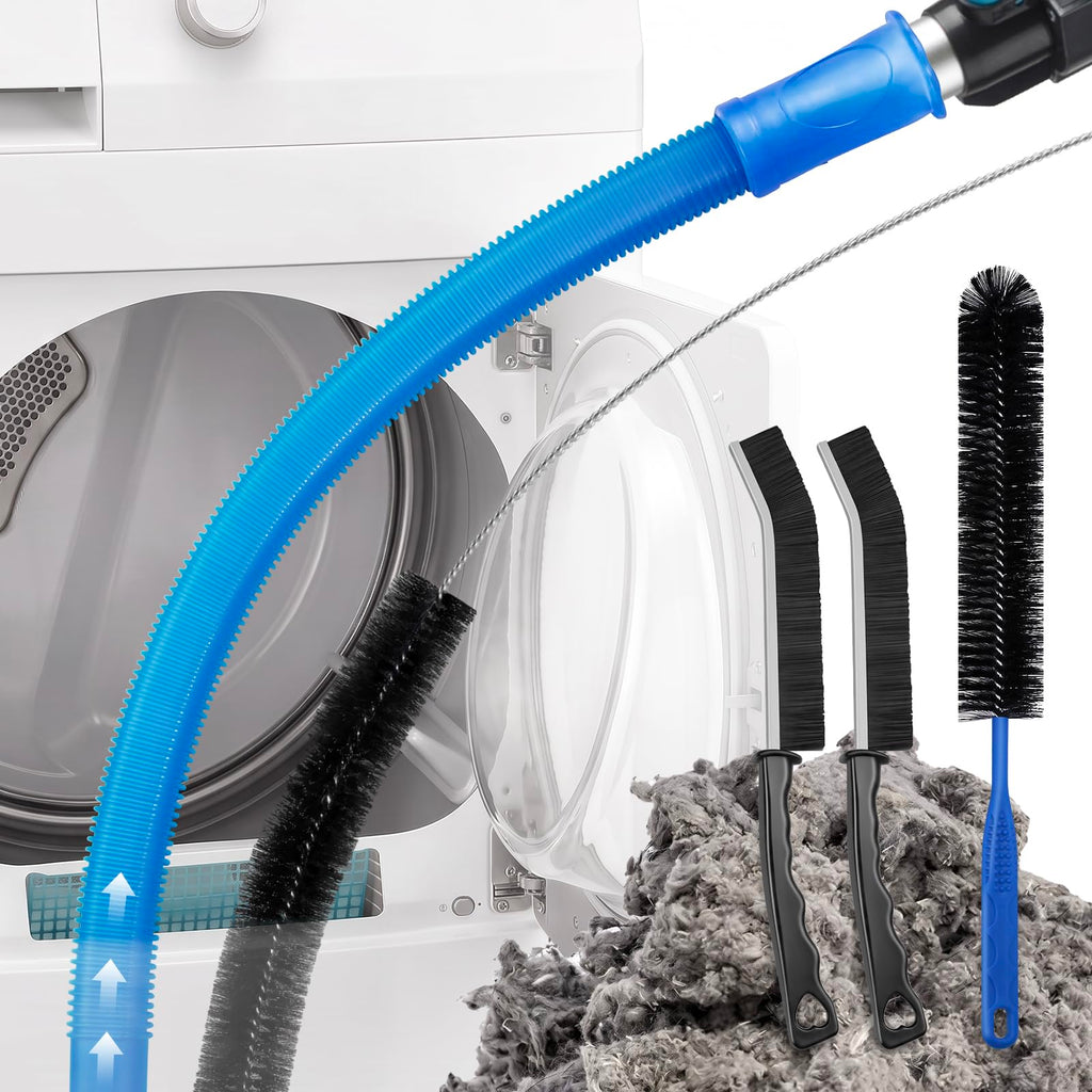 5 PCS Dryer Vent Cleaner Kit, Lint Remover Vacuum Attachments,Vent Brushes