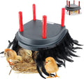 Brooder Heater for Chicks with Comfort Feathers,Chick Duckling Brooder Heating Plate Adjustable Height-Warm Up to 15