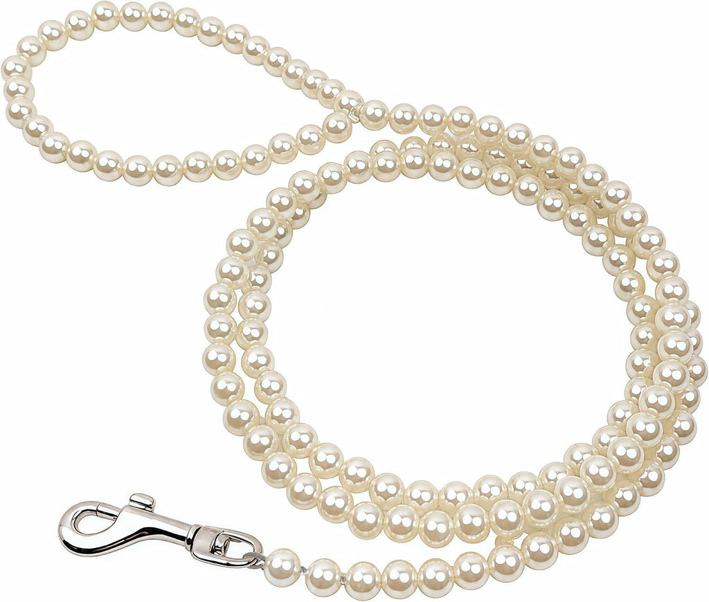 Pearl Dog Collar Training Leash for Pets Elegant Walking Lead