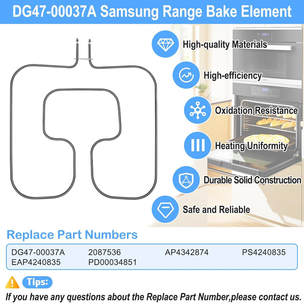 Upgraded DG47-00037A Range Broil Element Oven Heating Elements Compatible with Samsung Electric Freestanding Range Parts,DG47-00037A for Samsung Oven Baking Element Oven Coil Replacement Parts