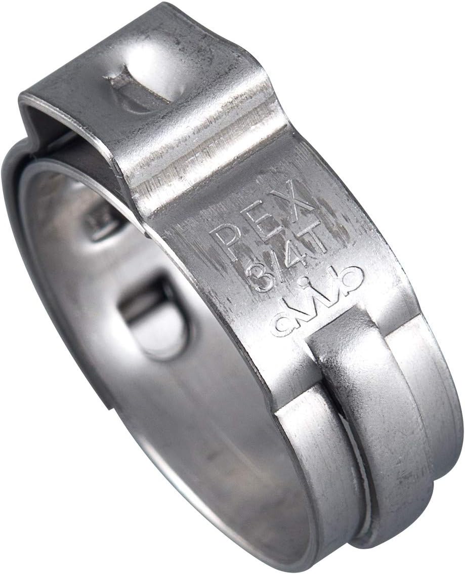 100Pcs EFIELD 3/4-inch Stainless Steel Pex Cinch Clamp Rings(CLAMP018-100)