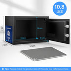 Small Smart Biometric Safe Box for Home, (7.87"D x 12.2"W x 7.87"H) | Mini Safes with Anti-Theft Dual Alerts, Mute