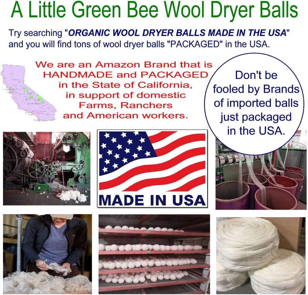 Handmade Wool Dryer Balls - Set of Four -Made in America Natural and Unscented