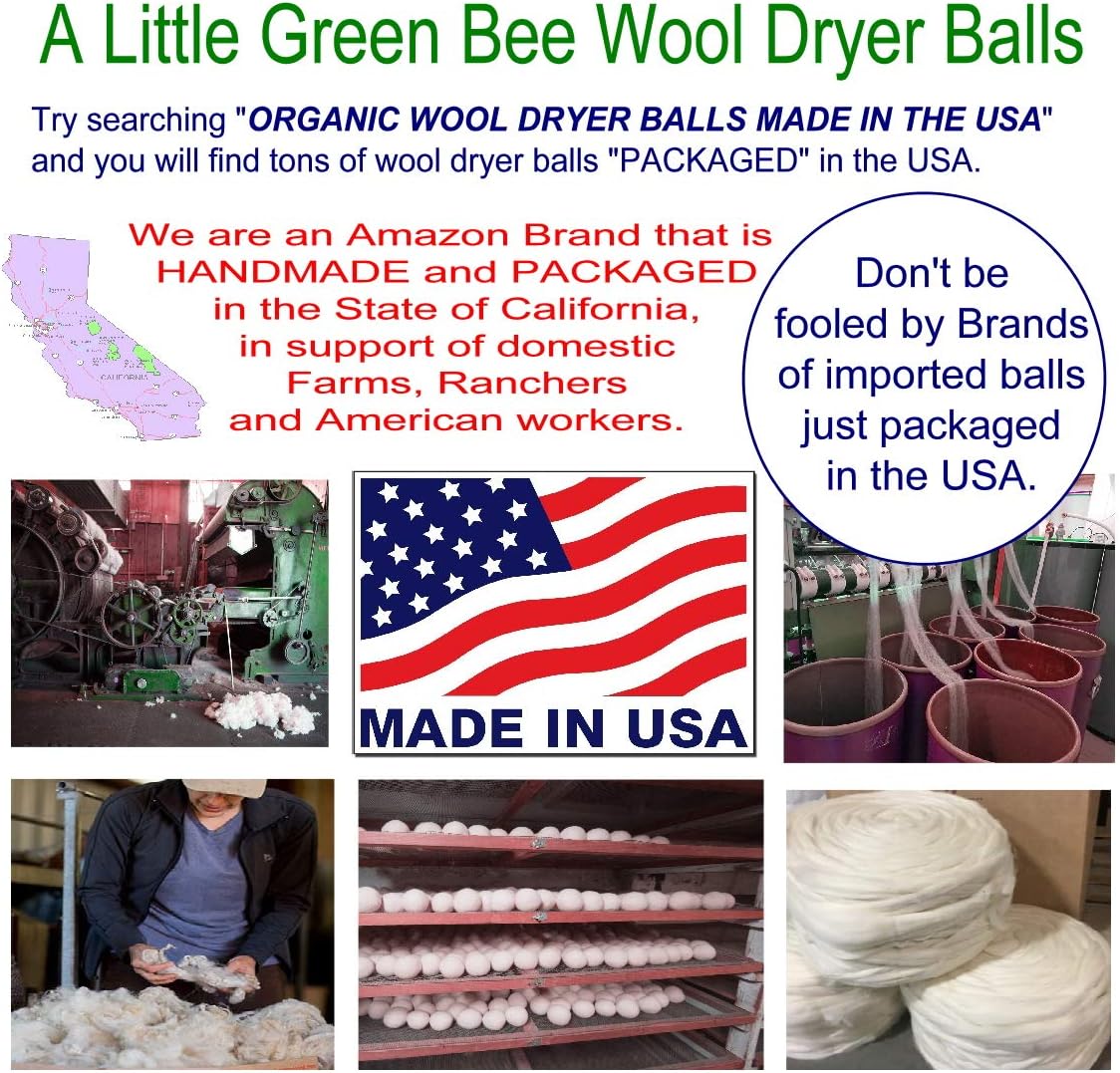 Handmade Wool Dryer Balls - Set of Four -Made in America Natural and Unscented