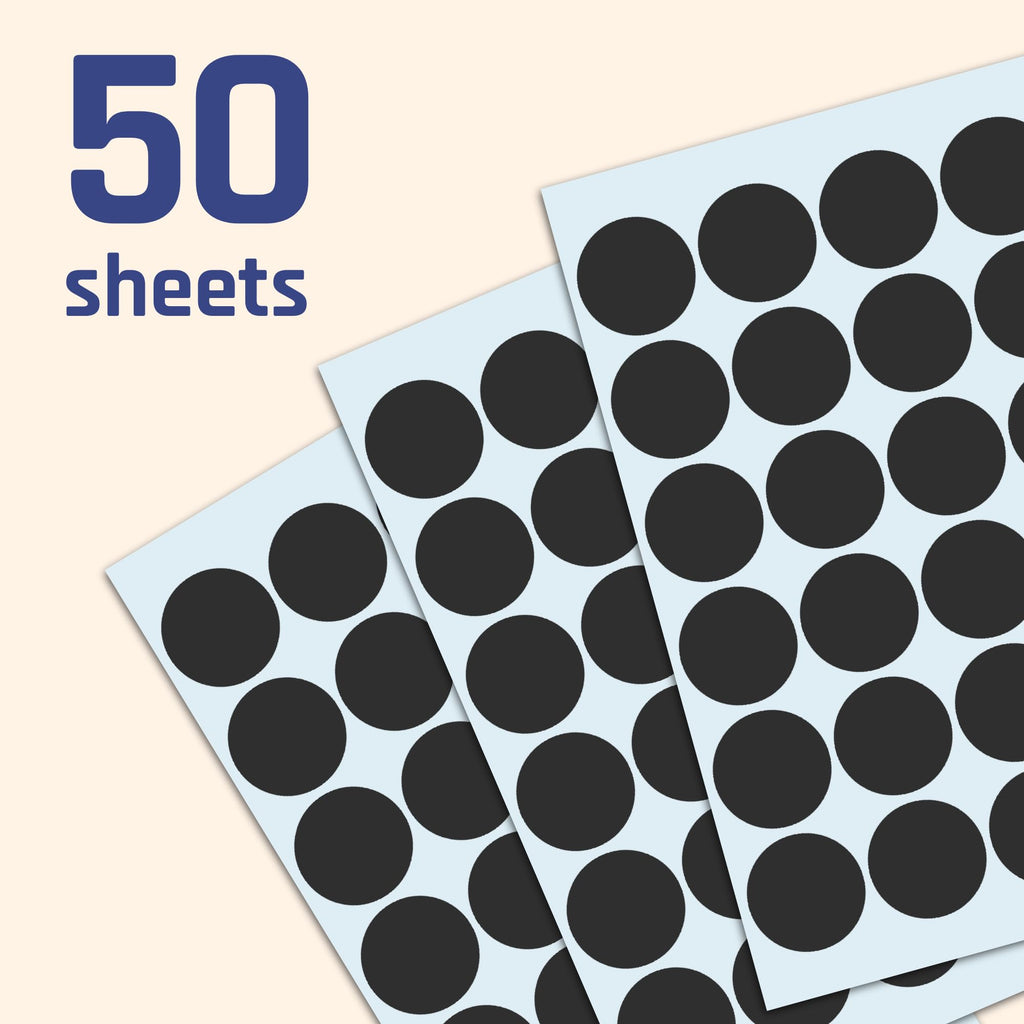 1200 Pack, 1" Round Dot Stickers Circle Labels - Black