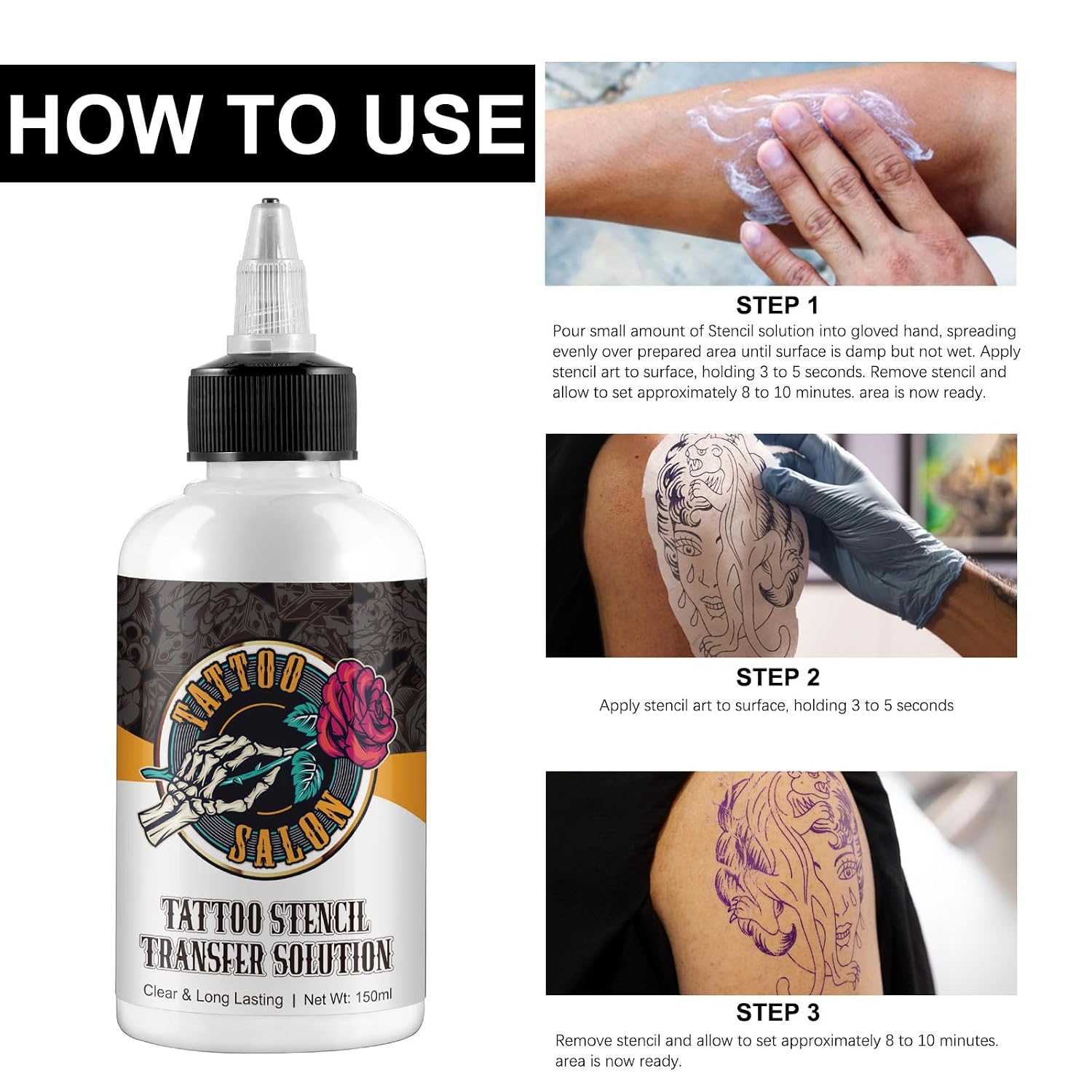Tattoo Stencil Transfer Gel Solution, 150ml Professional Tattoo Stencil gel Fresh Stuff Stencil Transfer Cream Gel