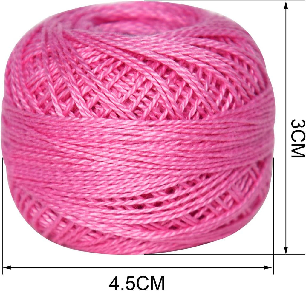 Crochet Thread Cotton Yarn Threads Balls 35 Balls Popular Rainbow Colors of Size 5 Crochet Thread 100% Long Staple