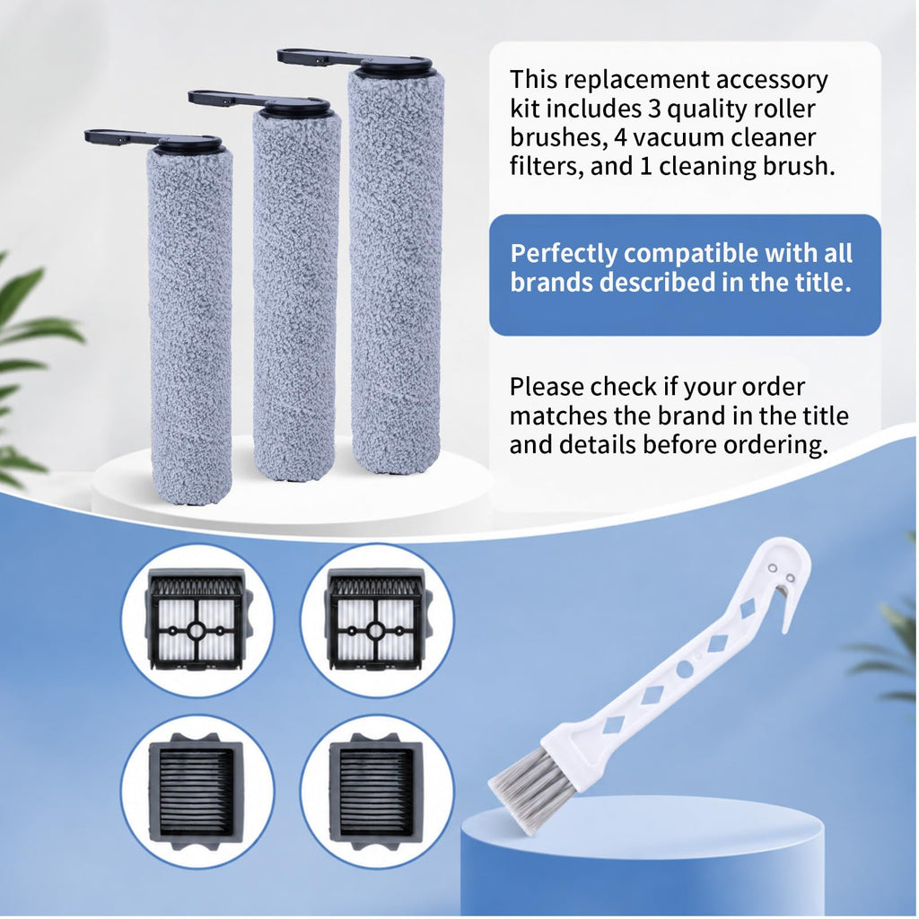 XIHIRCD 8pcs Roller Brush & Filter Replacement Parts Compatible with Tineco