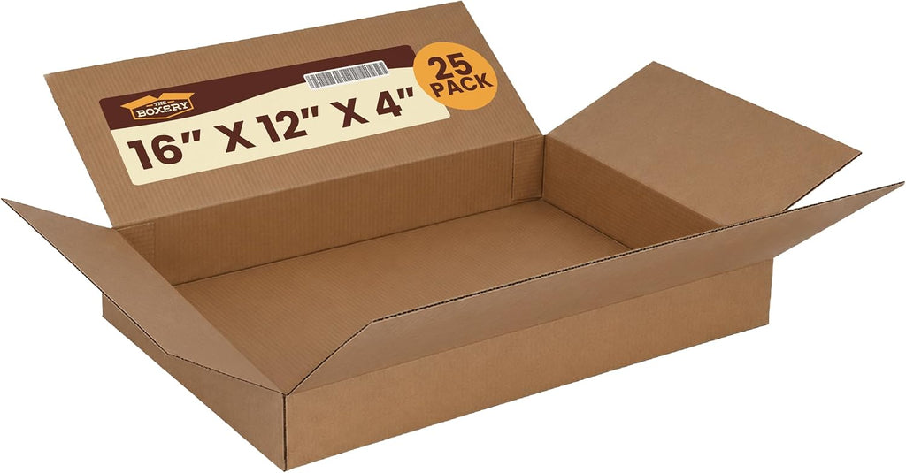 16"x12"x4" Corrugated Shipping Boxes 25-Pack
