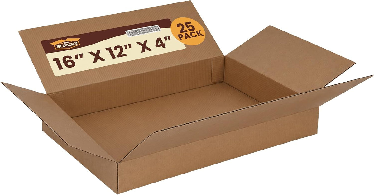 16"x12"x4" Corrugated Shipping Boxes 25-Pack