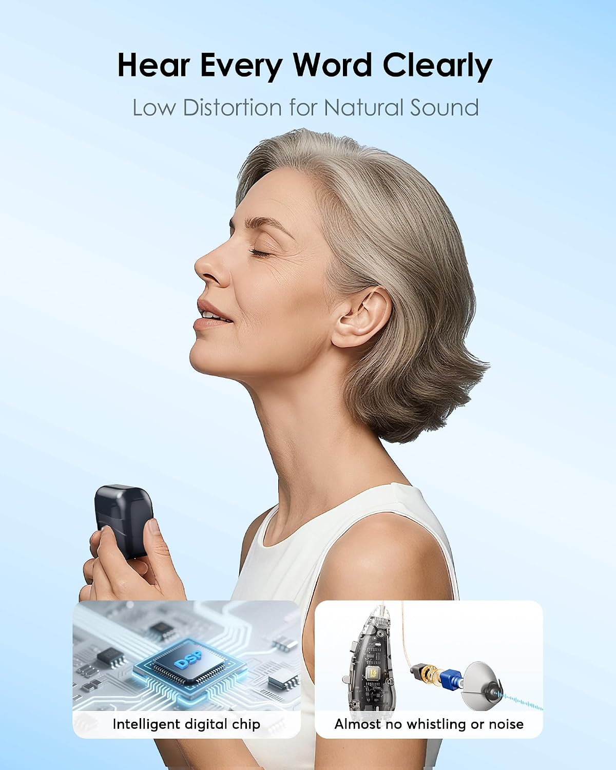 OTC Hearing Aids for Seniors, Rechargeable with Noise Reduction