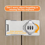 Closet Locks for Double Doors - Keyless Cabinet Lock with Code - 3-Digit Combination Password Pantry Locks Latch