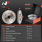 A-Premium Front Vented and Rear Solid Brake Rotors and Ceramic Pads Kit