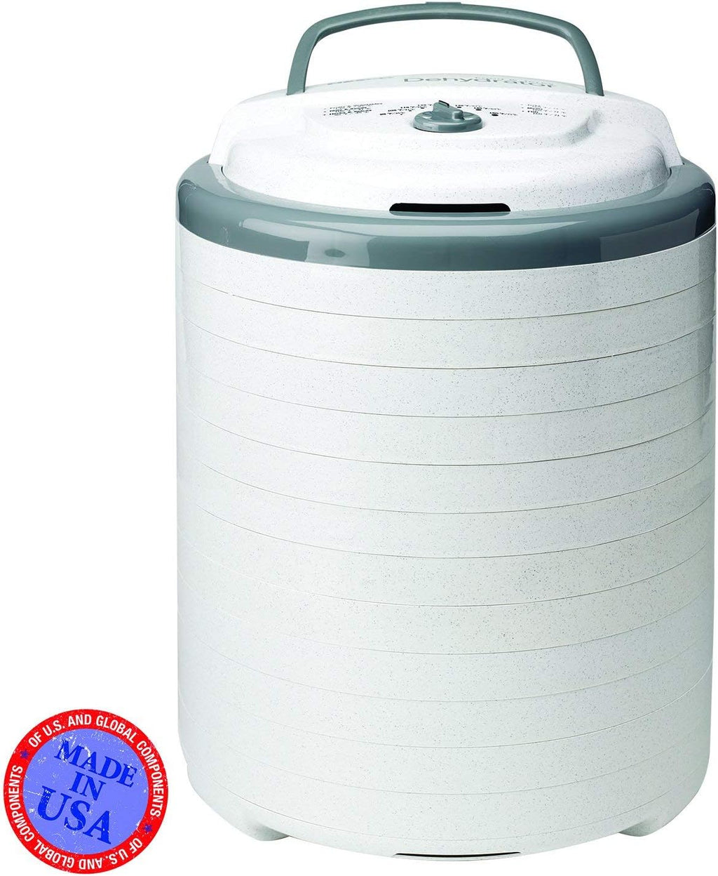 FD-75A Snackmaster Pro Food Dehydrator, For Snacks, Fruit, Beef Jerky, Gray