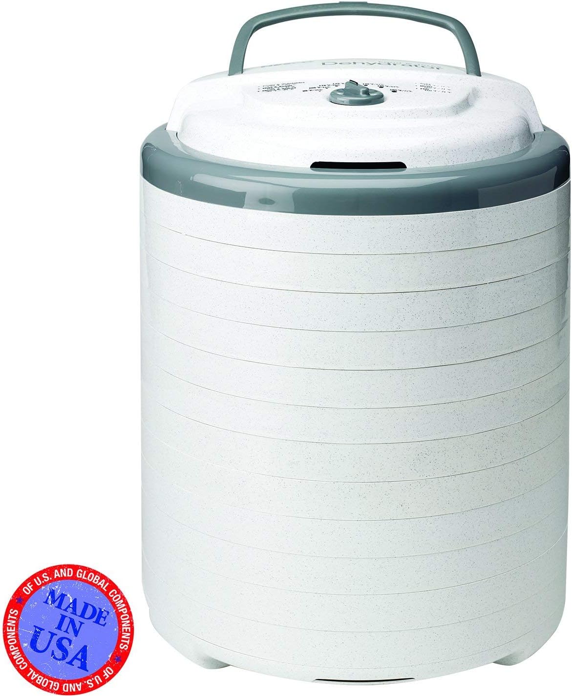 FD-75A Snackmaster Pro Food Dehydrator, For Snacks, Fruit, Beef Jerky, Gray