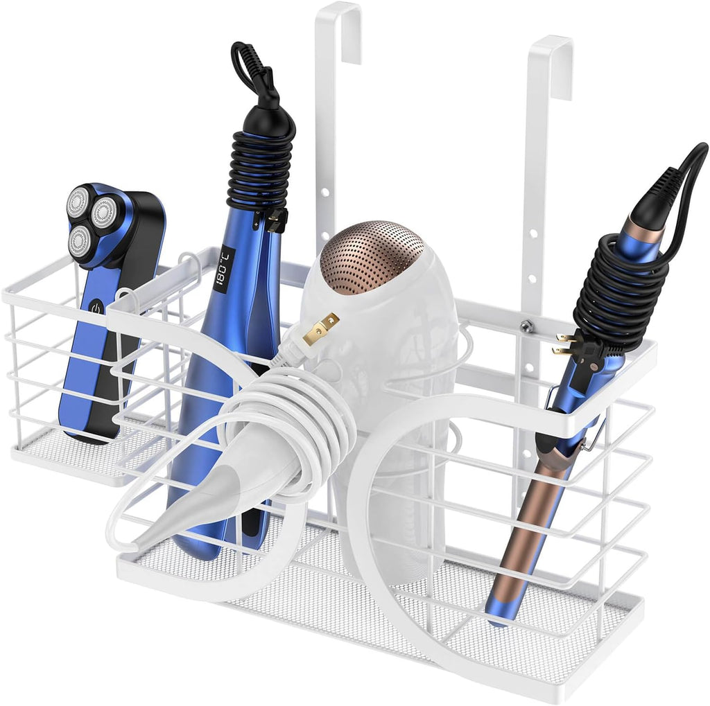 Hair Dryer Holder 3in1 Hair Tool Organizer/Wall Mounted,Cabinet Door or Desk-based Blow Dryer