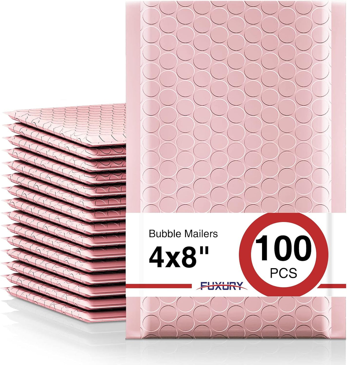 Small Bubble Mailers 4x8" 100 Pack Light Pink Bubble Mailer