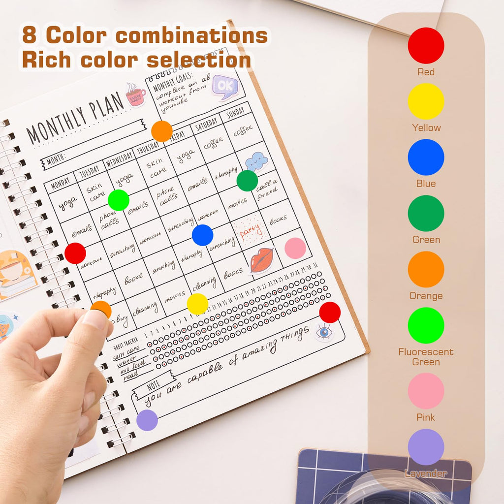 1/2 Inch 10 Colored Dot Stickers, 5000PCS Multi-Color Circle Labels