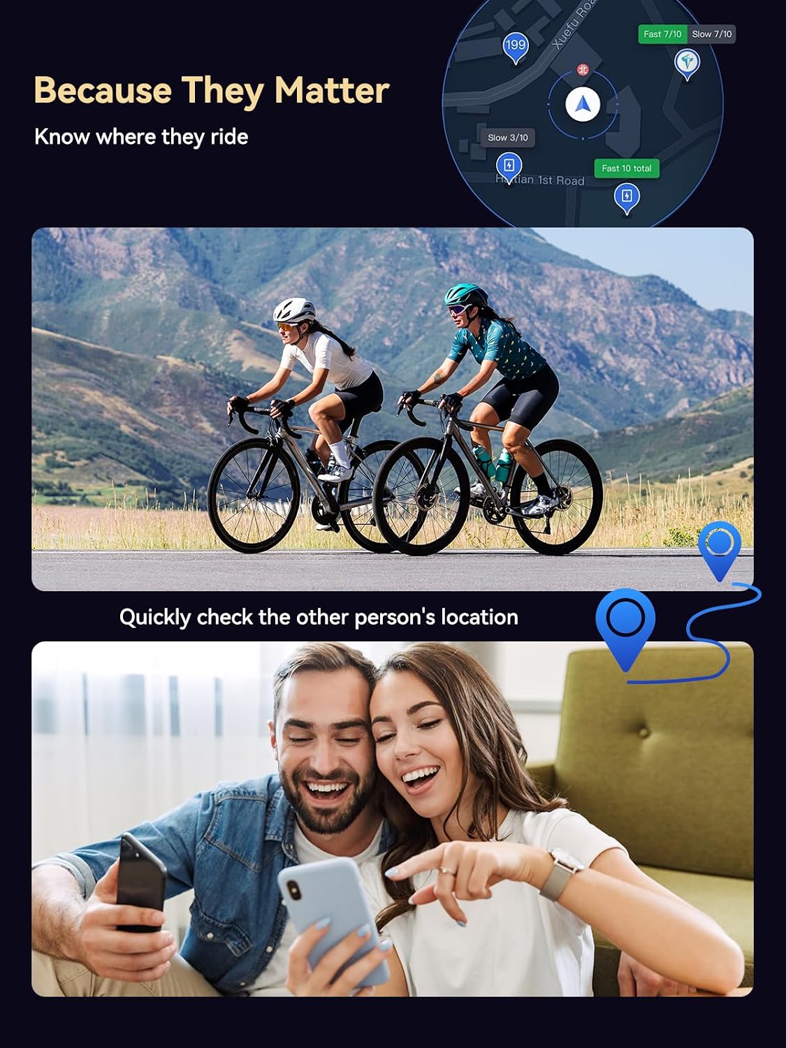 Bike Water Bottle Cage with Built-in Item Finder, Works with Find My App, Hidden Anti-Loss Bicycle Finder, No Extra