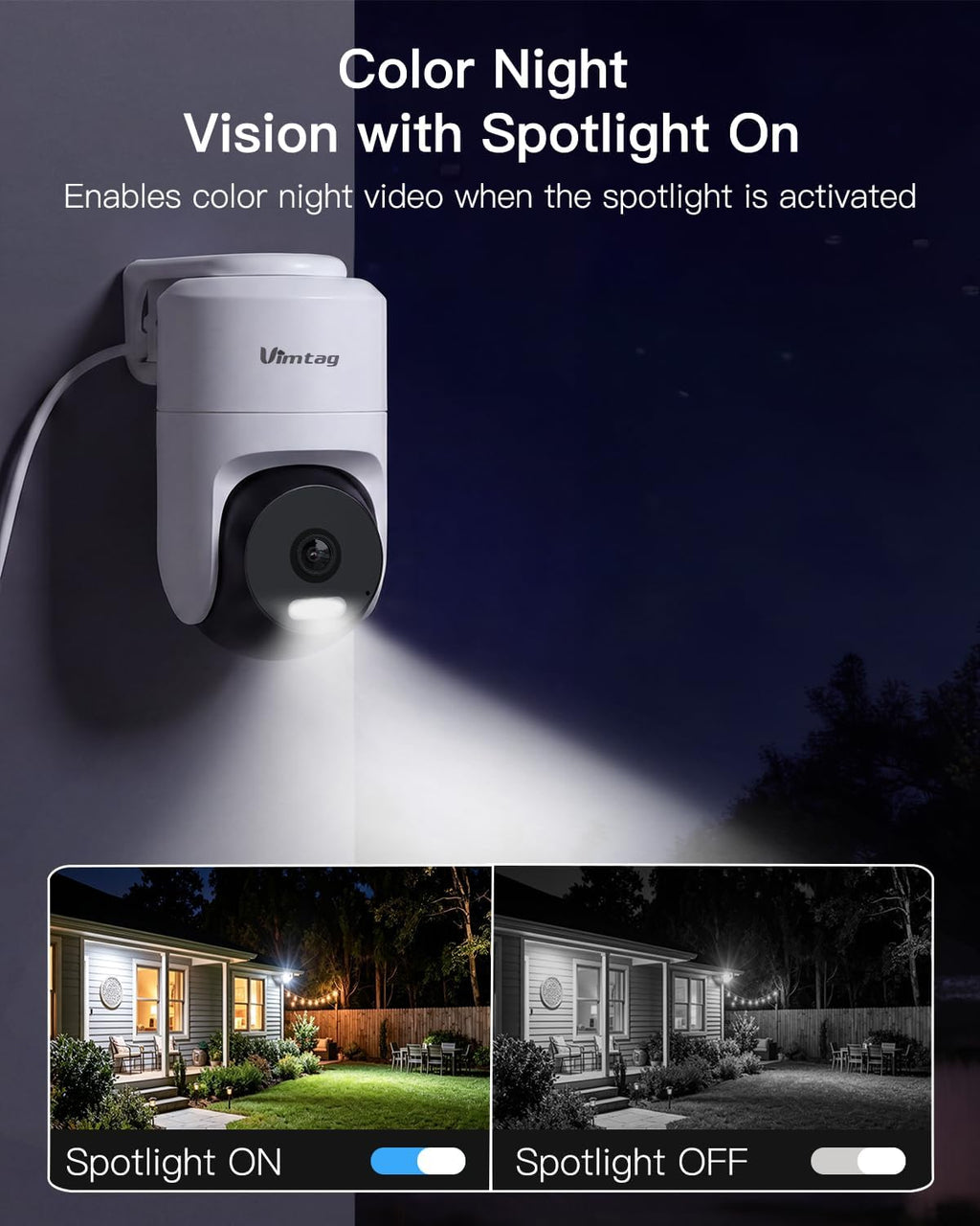 Pan/Tilt Outdoor Security Camera, 2.5K 4MP WiFi Home CCTV Camera, 360° View & Motion Tracking, Color Night Vision