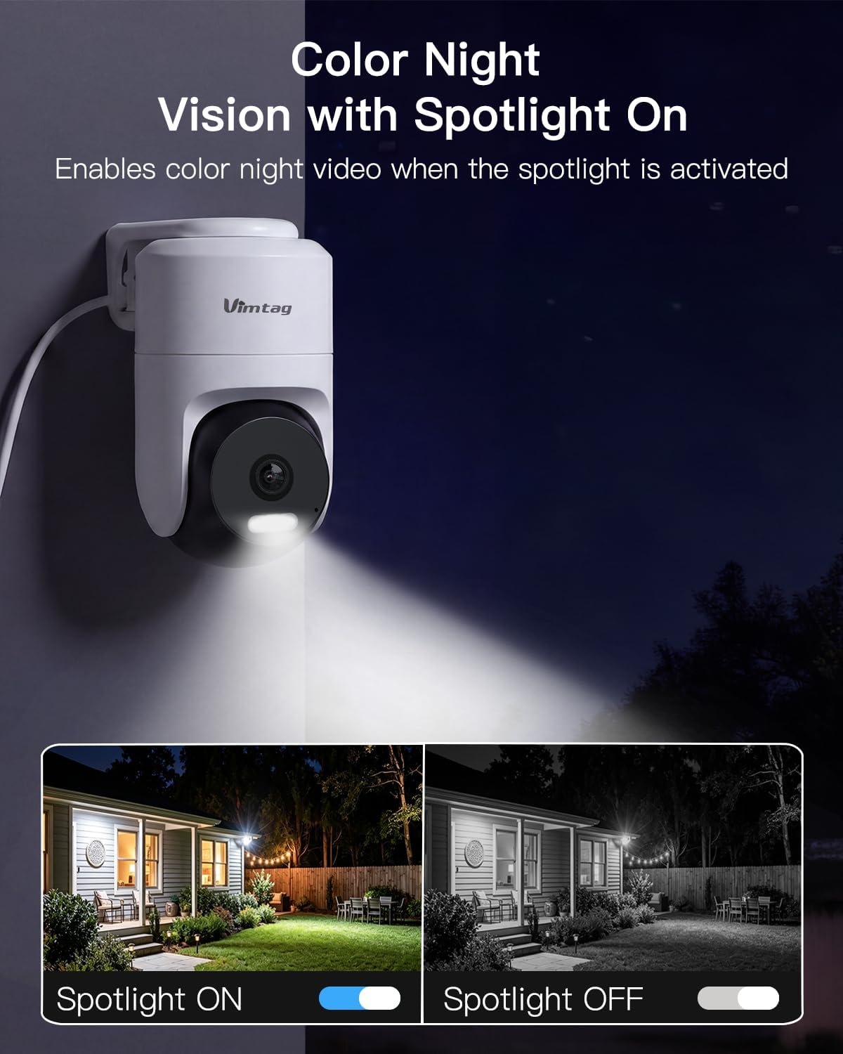 Pan/Tilt Outdoor Security Camera, 2.5K 4MP WiFi Home CCTV Camera, 360° View & Motion Tracking, Color Night Vision