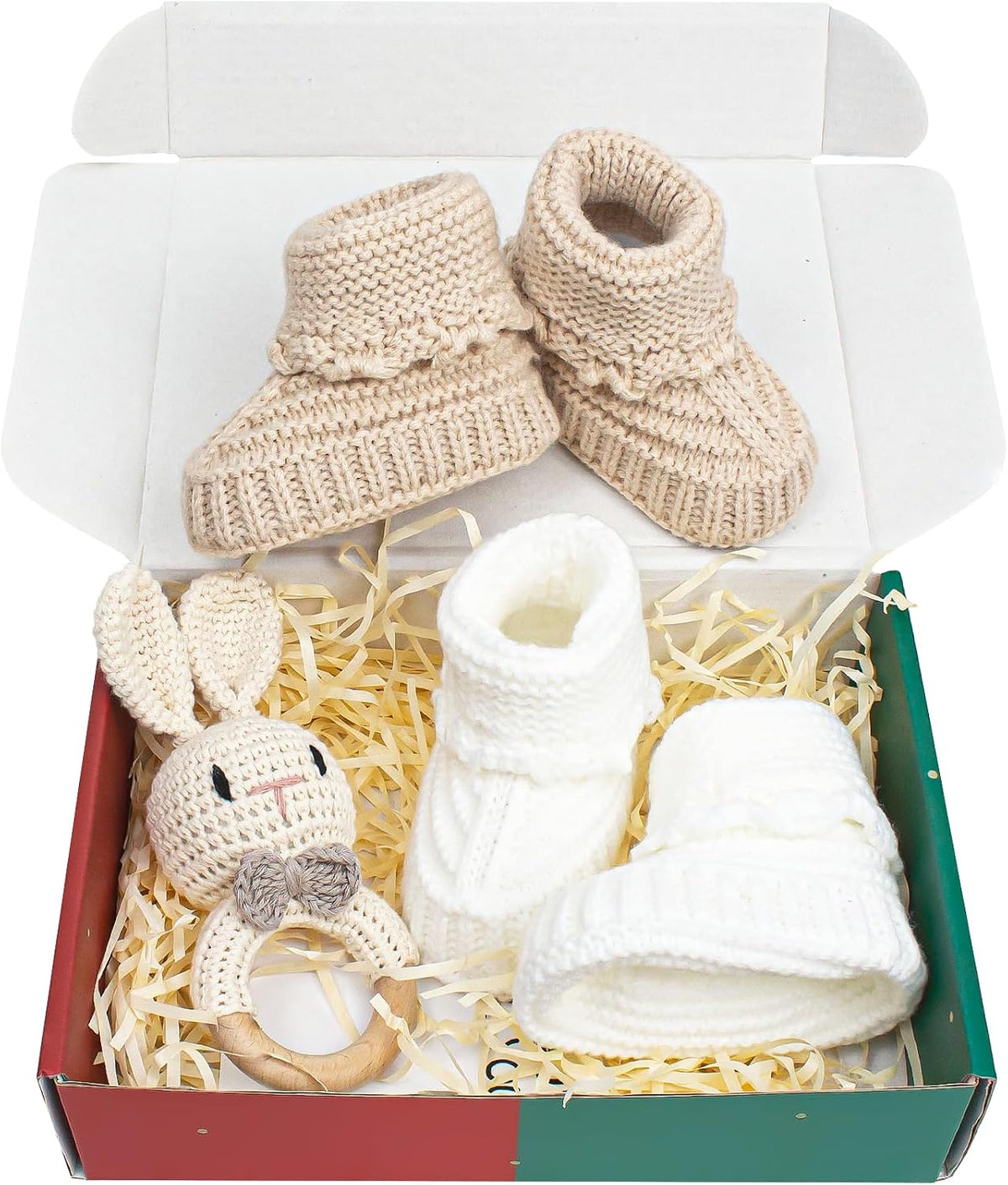 Baby Booties Handmade Baby Shower Gift Set Newborn First Walkers Cozy Booties for Infant Boy Girl 3 Pieces