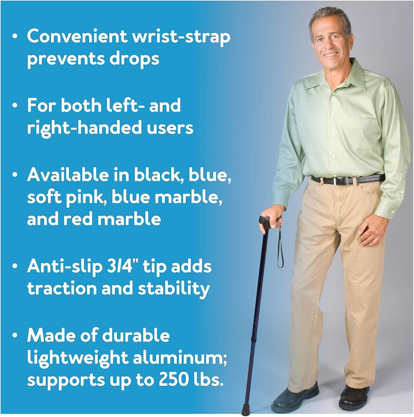 Health Brands FGA52000 Black Soft Grip Derby Cane