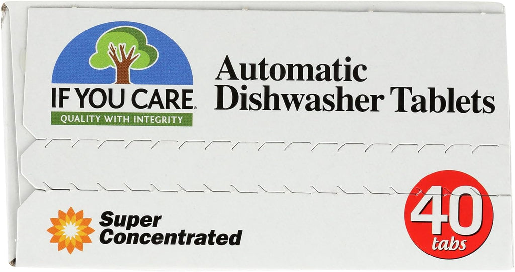 Dishwasher Tablets 40 Count - Powerful, Plant Based, Concentrated, Biodegradable, Natural Dish Cleaner Detergent