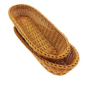 14"Poly-Wicker Bread Basket, Handwoven Woven Tabletop Food Fruit Vegetables Serving, Restaurant Serving