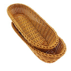 14"Poly-Wicker Bread Basket, Handwoven Woven Tabletop Food Fruit Vegetables Serving, Restaurant Serving