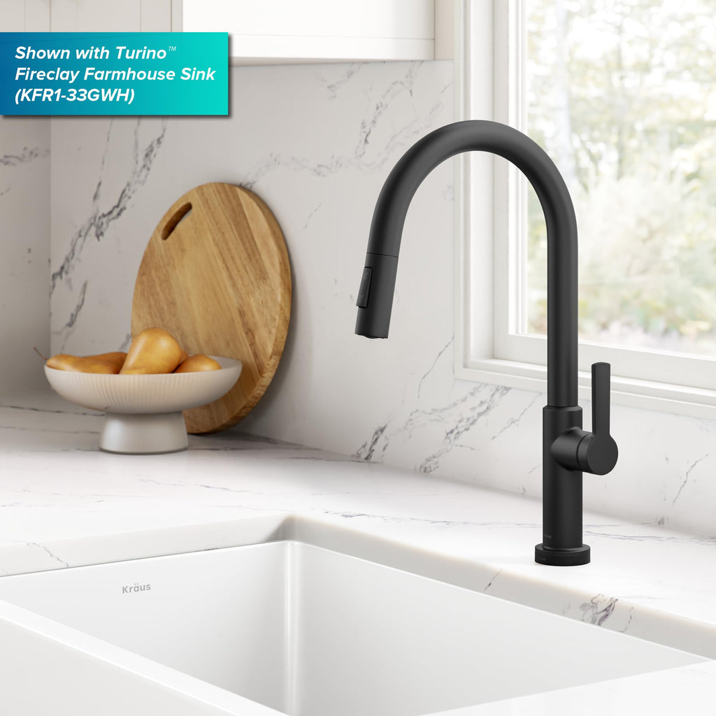 Oletto Touch Kitchen Faucet with Pull Down Sprayer in Matte Black