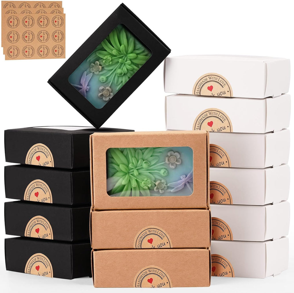 Soap Boxes for Homemade Soap, Soap Packaging Gift Box with Window