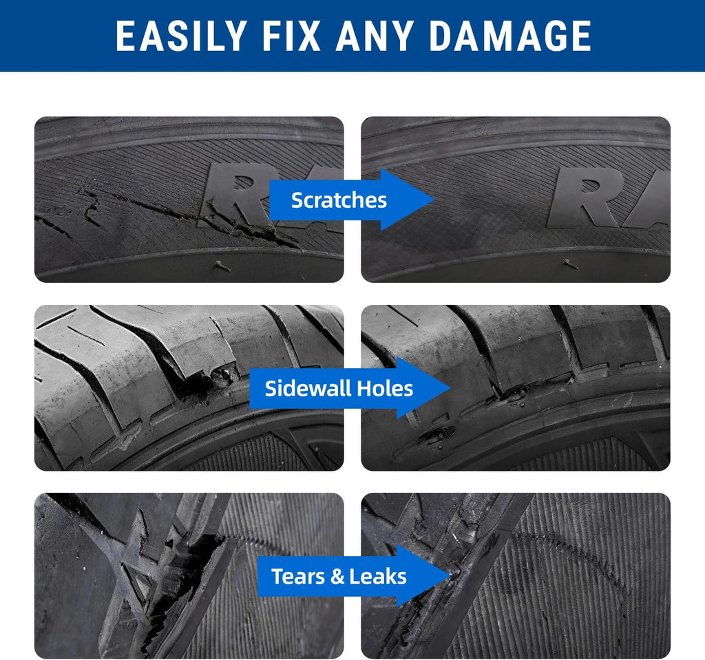 21PCS Tire Repair Rubber Nail Kit - Complete Screw Plug Kit with Glue, Fast Fix for Flat Tires on Car, Truck