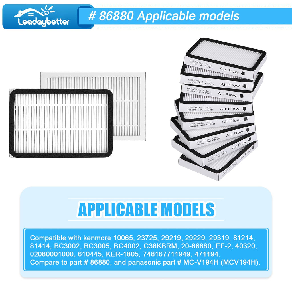 8 Pack Vacuum Cleaner HEPA Filter Replacement for Sears Kenmore EF-2, Replace Part #86880……