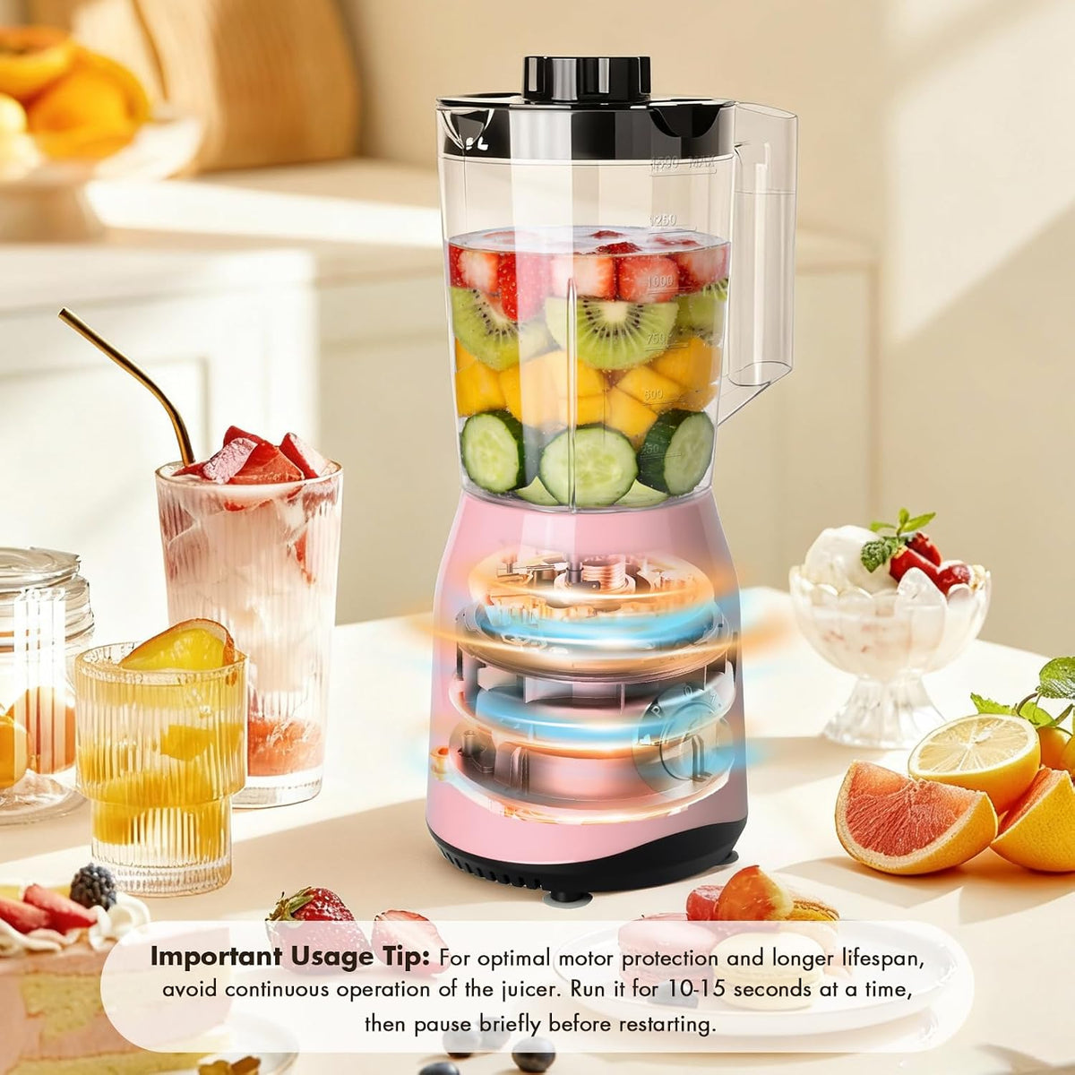 Blender for Smoothies,300W Personal Blender and Grinder Combo for Kitchen with a 54oz Portable Smoothie